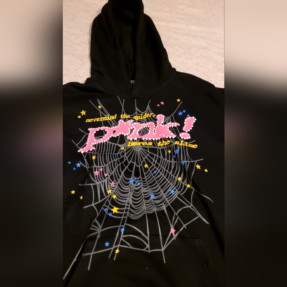 Sp5der Hoodie P*nk Black